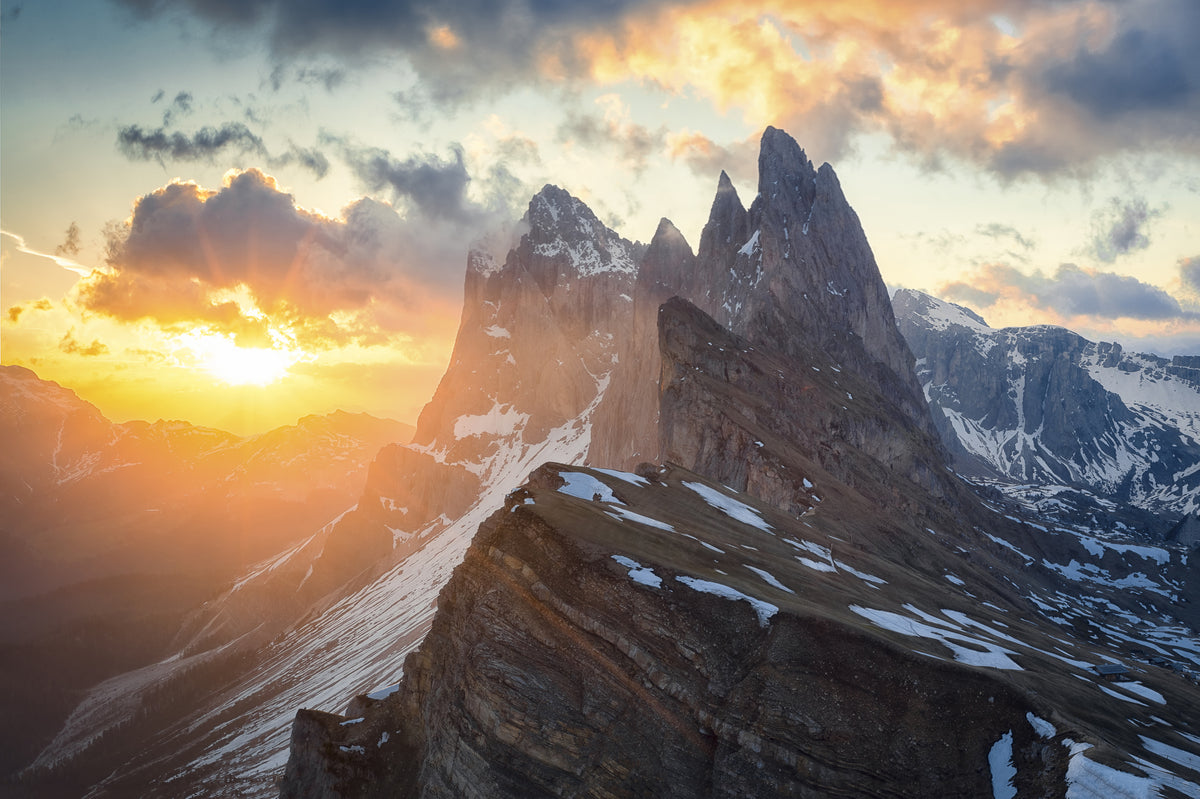 Sunrise at Seceda Poster och Canvastavla