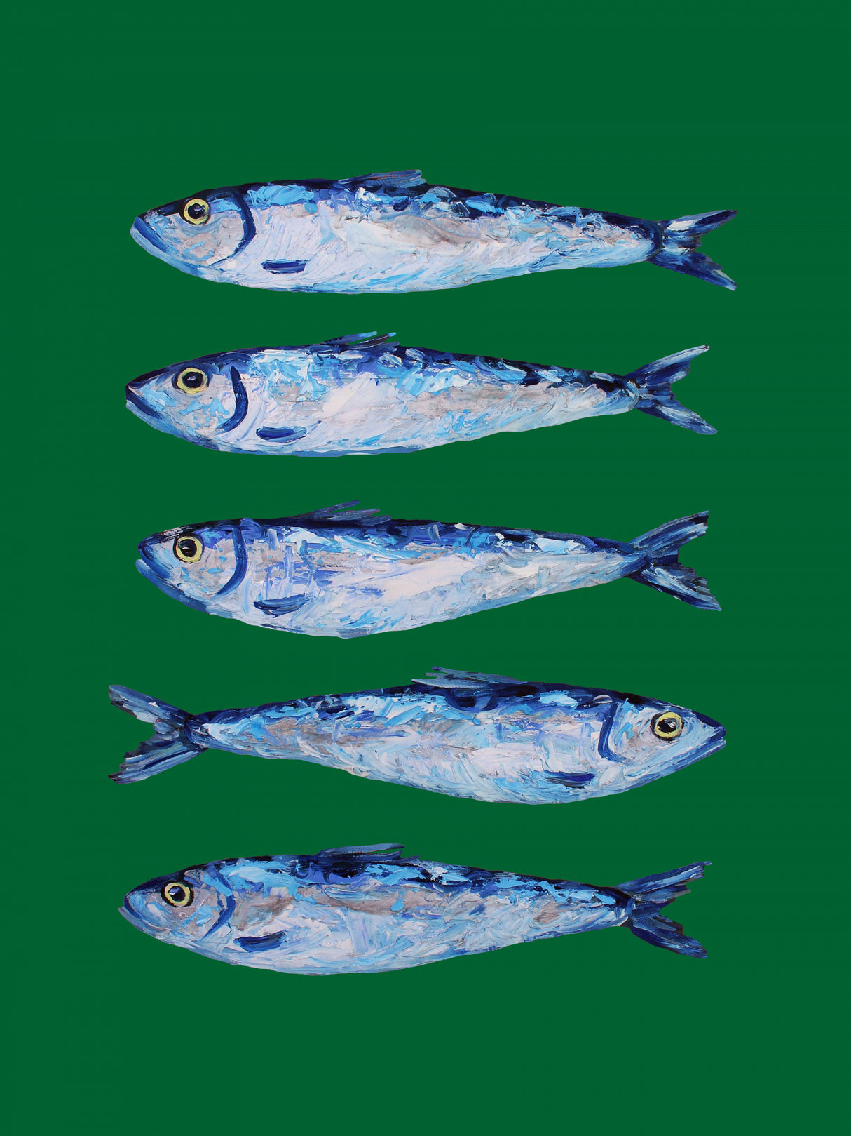Sardines Forest Green Poster och Canvastavla