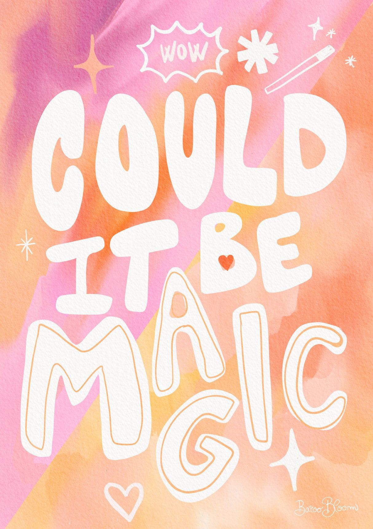 Could it Be Magic - Peach Pink Poster och Canvastavla