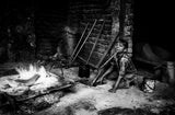 Boy working in doing ship propellers in a shipyard - Bangladesh Poster och Canvastavla