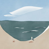 Beach Curve and Seagull Poster och Canvastavla