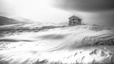 A hut in snowy blizzard Poster och Canvastavla