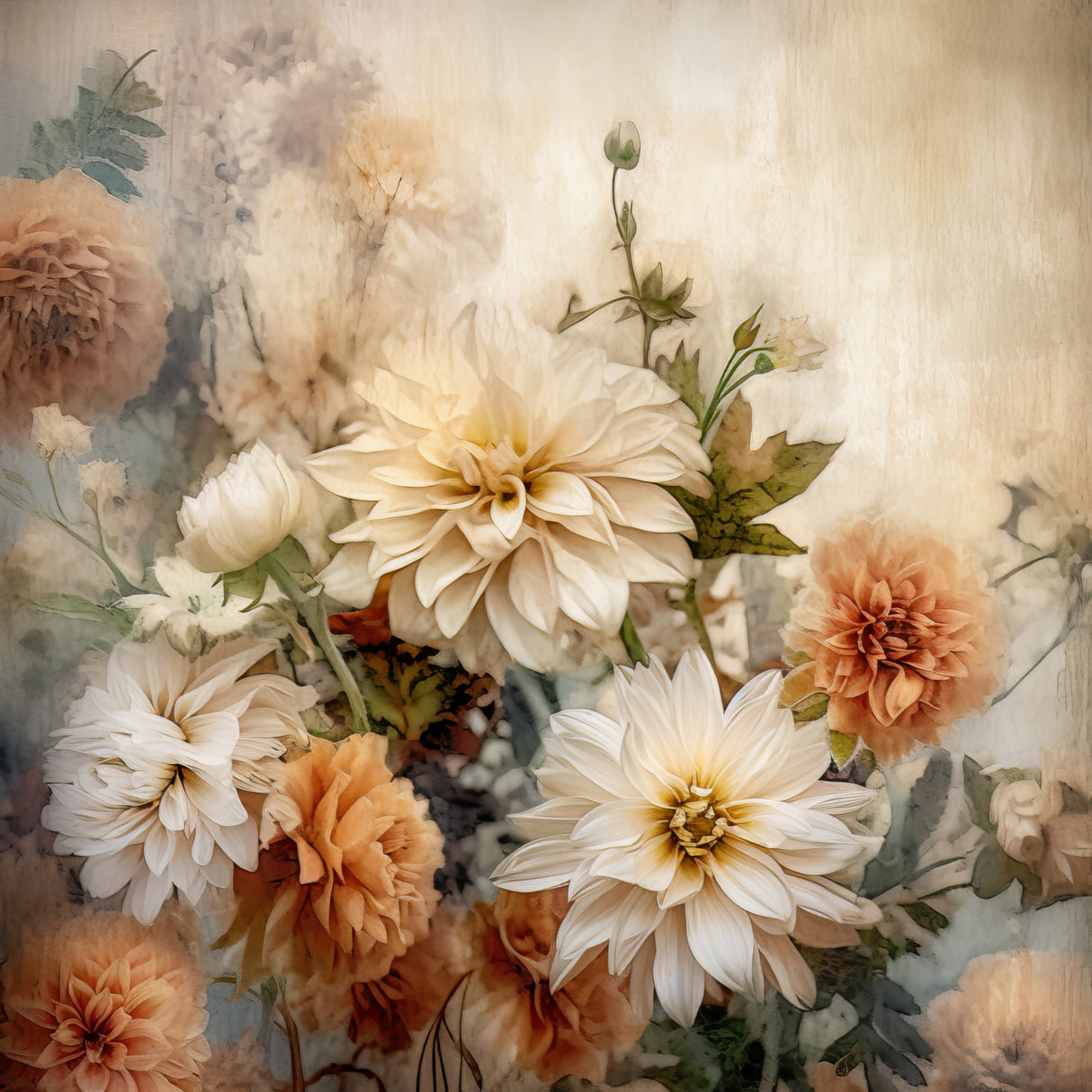 Fa Vintage Floral 44 Poster och Canvastavla