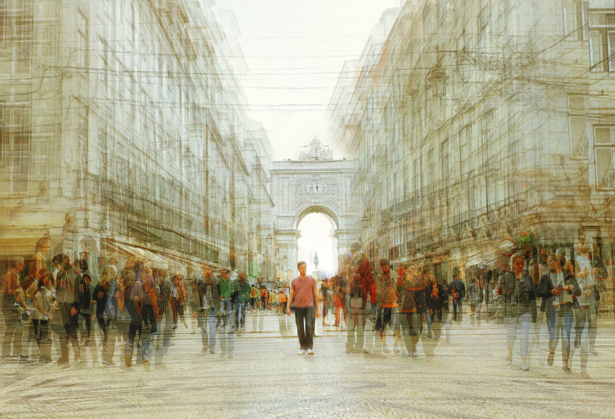 Walking through the city Poster och Canvastavla