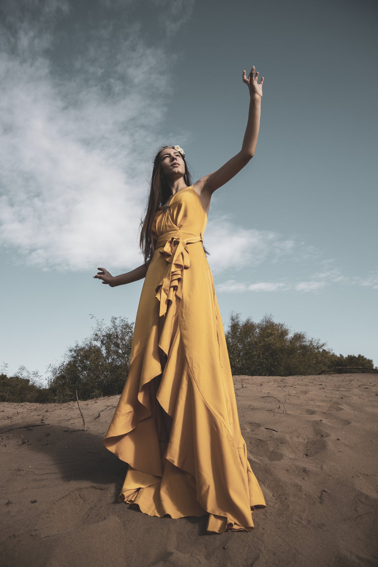 woman in yellow dress Poster och Canvastavla