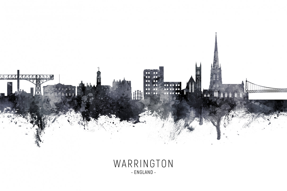 Warrington England Skyline Poster och Canvastavla