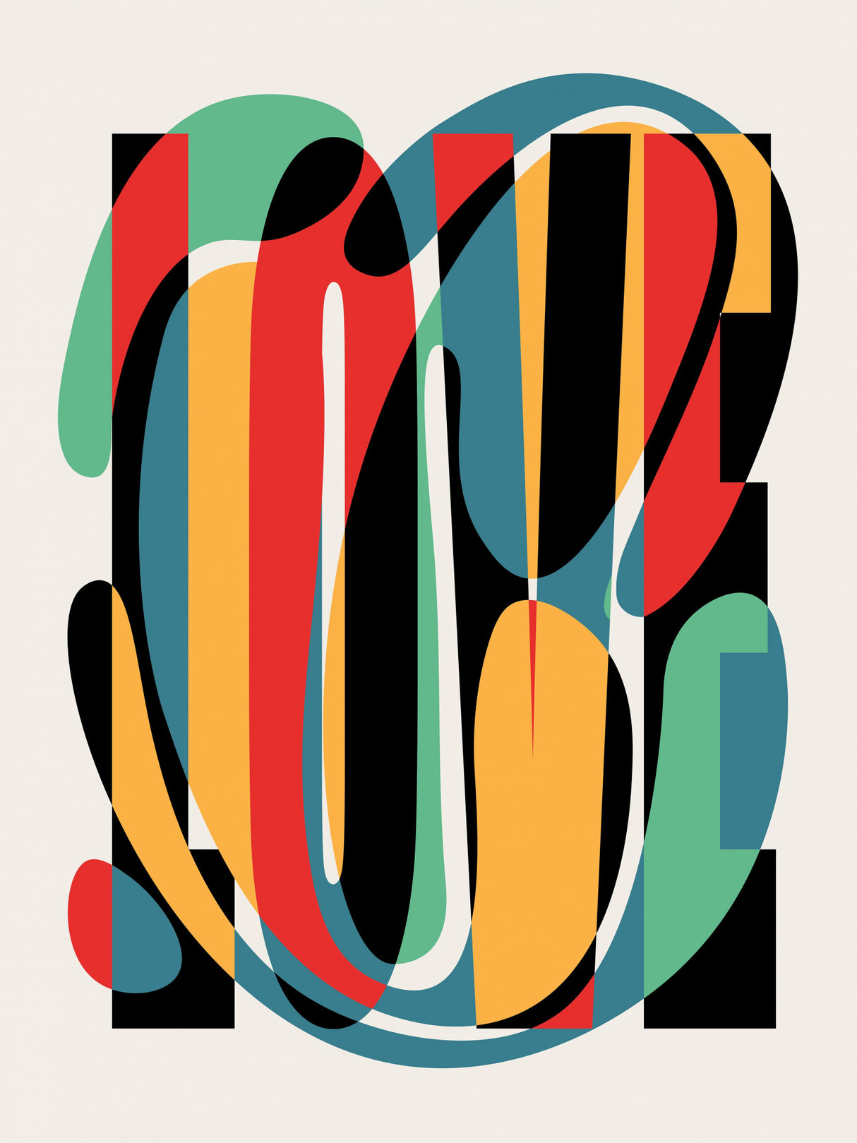 Love Abstract Design Poster och Canvastavla