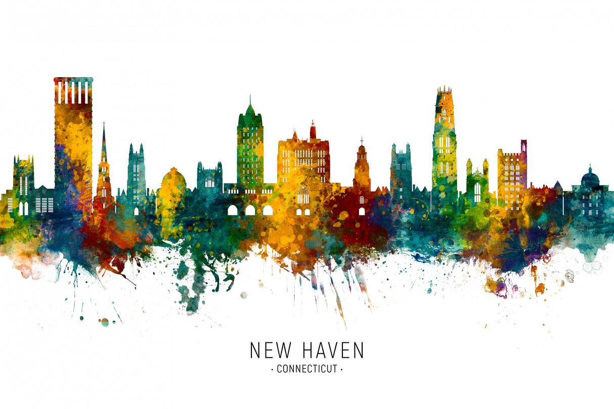 New Haven Connecticut Skyline Poster och Canvastavla
