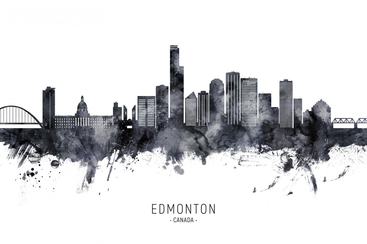 Edmonton Canada Skyline Poster och Canvastavla