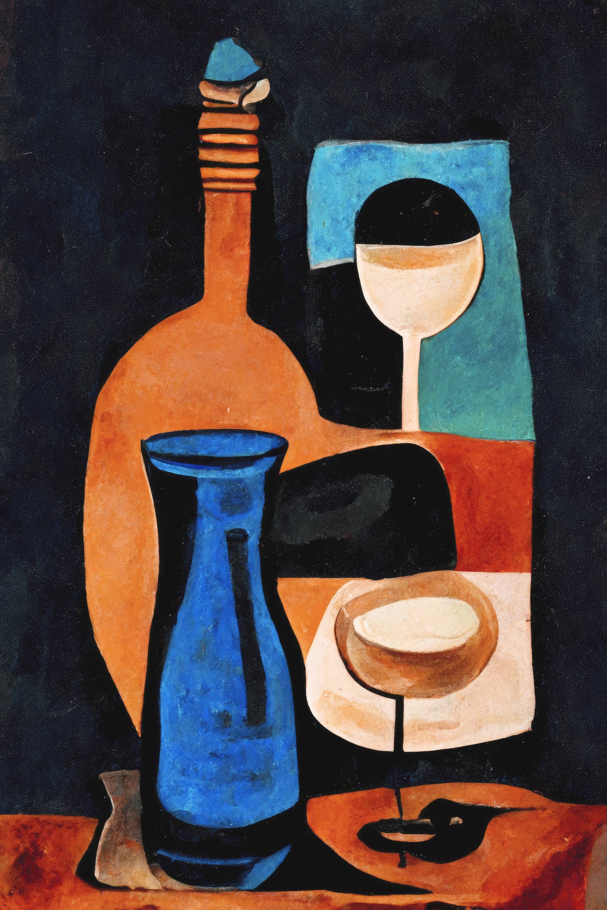 Still Life With Wine Poster och Canvastavla