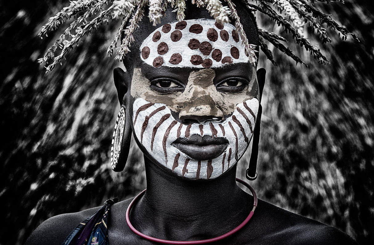 Girl from the surma tribe - Ethiopia Poster och Canvastavla