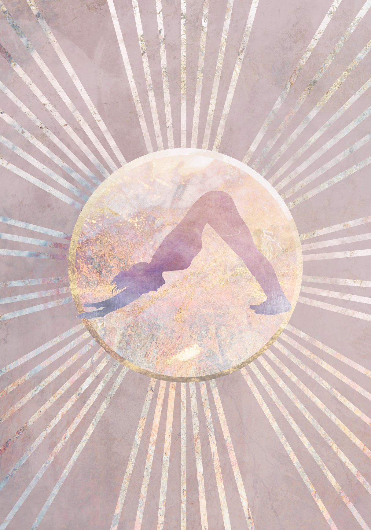 Sun Boho Yoga Pink 5 Poster och Canvastavla