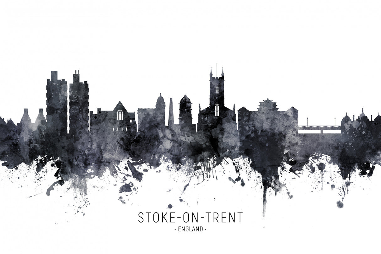 Stoke-on-Trent England Skyline Poster och Canvastavla