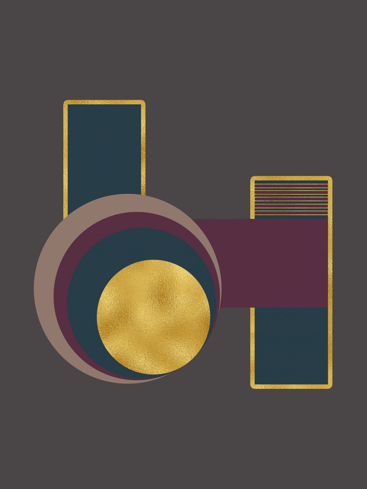 Squares and Circles 3 Grey Bg Poster och Canvastavla