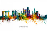 Singapore Skyline Poster och Canvastavla