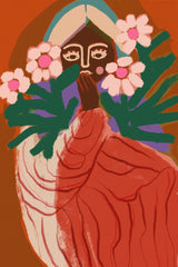Shy Flower Girl Poster och Canvastavla
