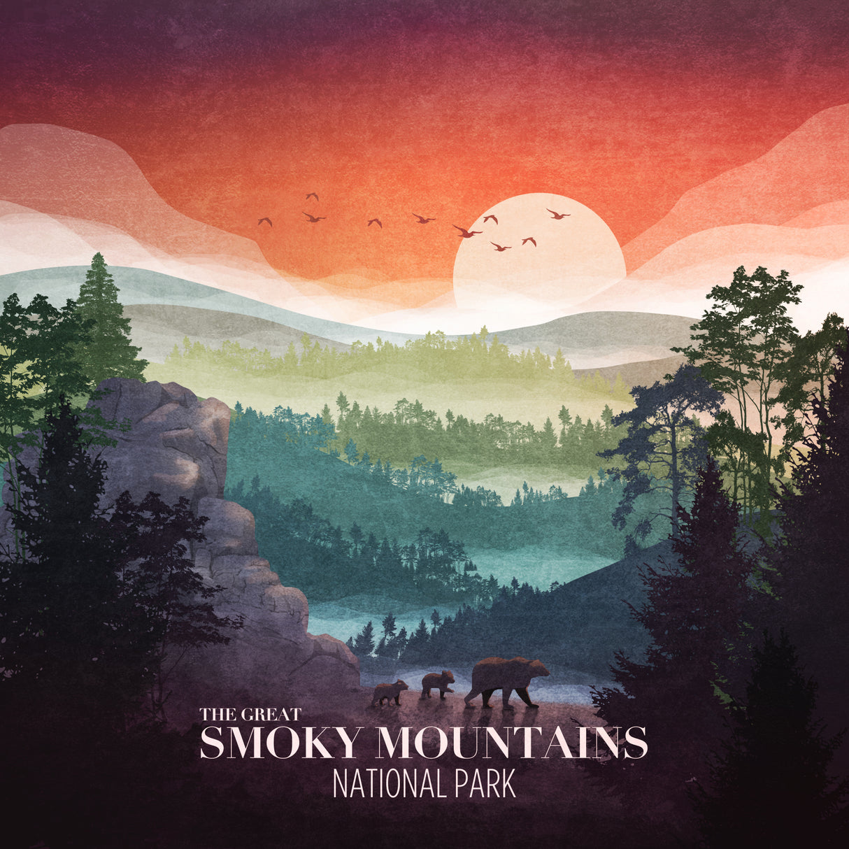 Smoky Mountains Poster och Canvastavla