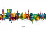Lille France Skyline Poster och Canvastavla