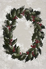 Antique holly wreath Poster och Canvastavla