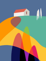 The Red Cottage Up the Hill Poster och Canvastavla