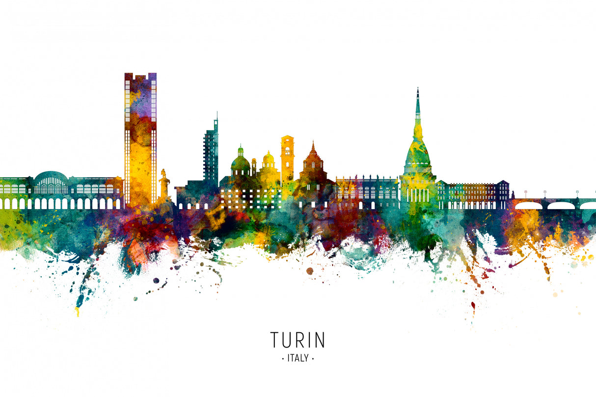 Turin Italy Skyline Poster och Canvastavla
