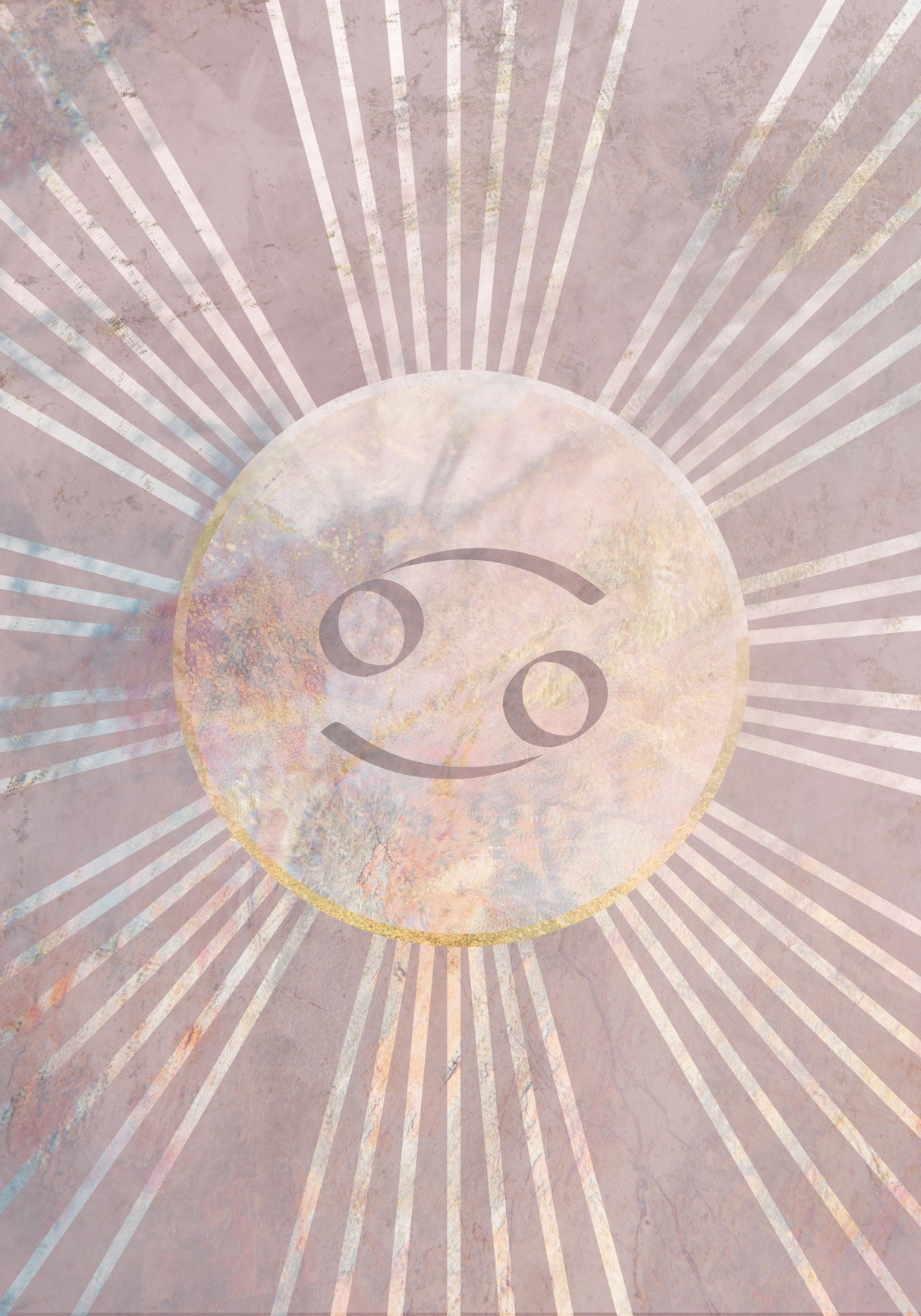 Cancer Boho Star Sign Sun Poster och Canvastavla