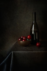 Still Life With Plums And A Bottle Poster och Canvastavla