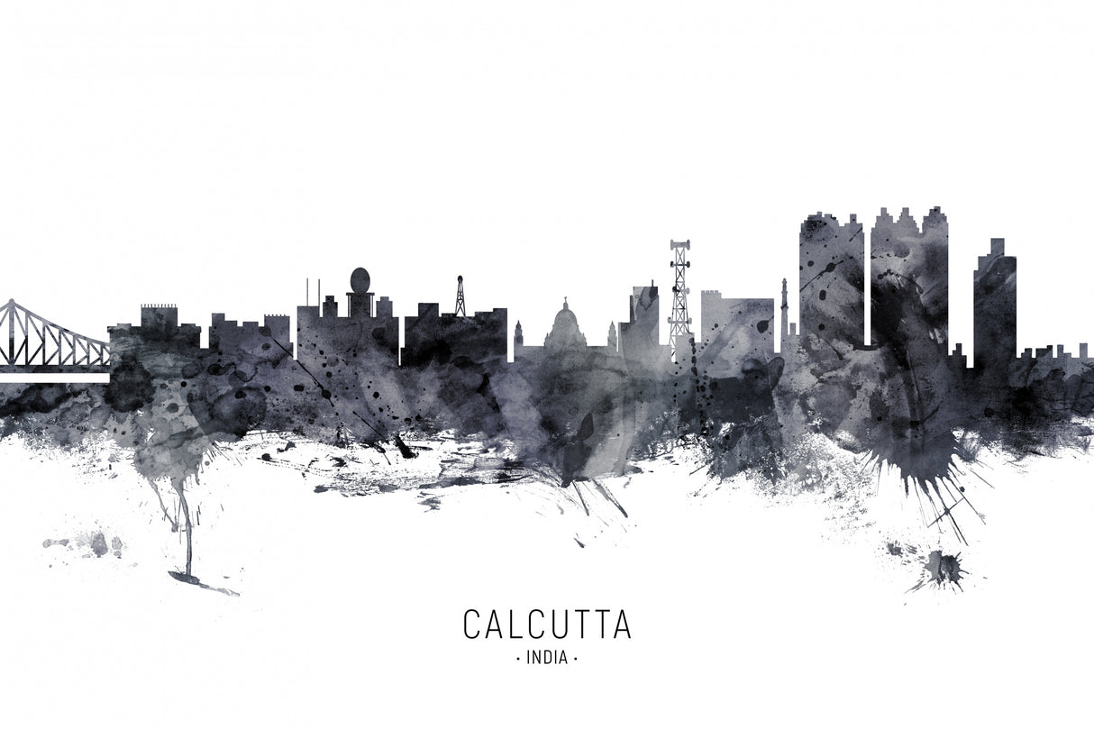 Kolkata (Calcutta) India Skyline Poster och Canvastavla
