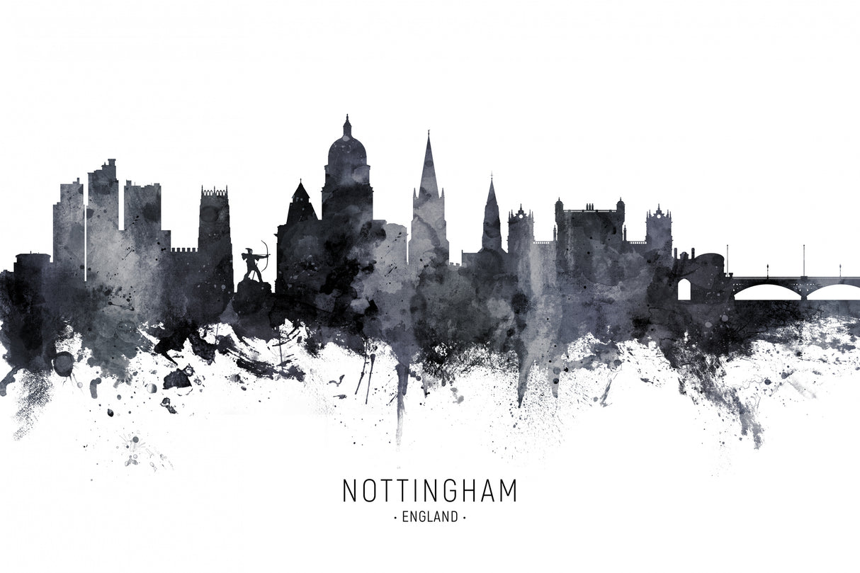 Nottingham England Skyline Poster och Canvastavla