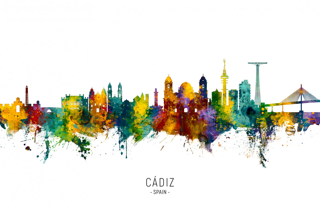 Cádiz Spain Skyline Poster och Canvastavla