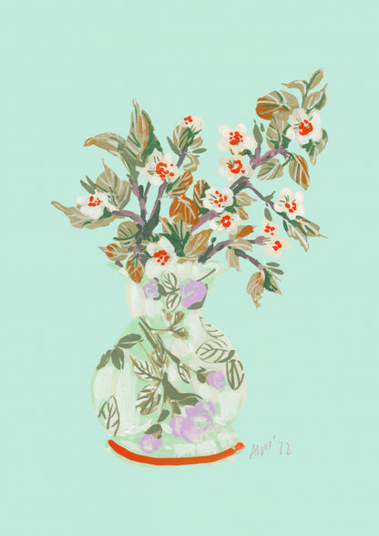 Apple Blossom - Dark Orange Vas och keramikposter