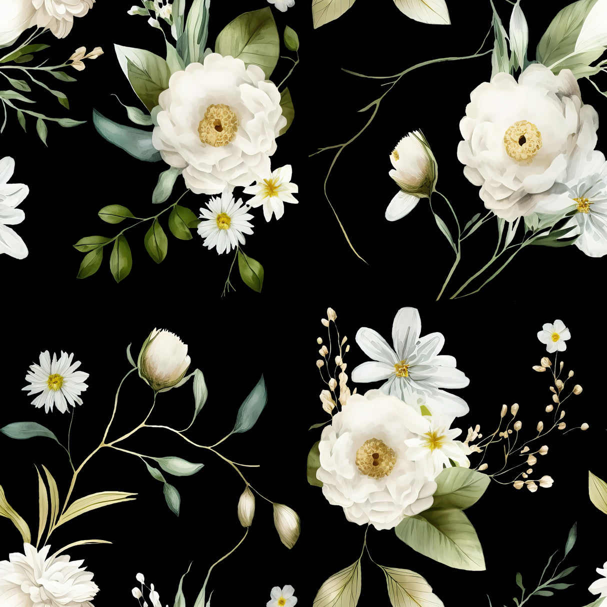 Wall Mural Wh 2 4096 Black Poster och Canvastavla