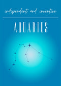 Aquarius Zodiac Print Art Poster och Canvastavla
