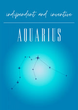 Aquarius Zodiac Print Art Poster och Canvastavla