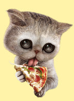 cat loves pizza Poster och Canvastavla