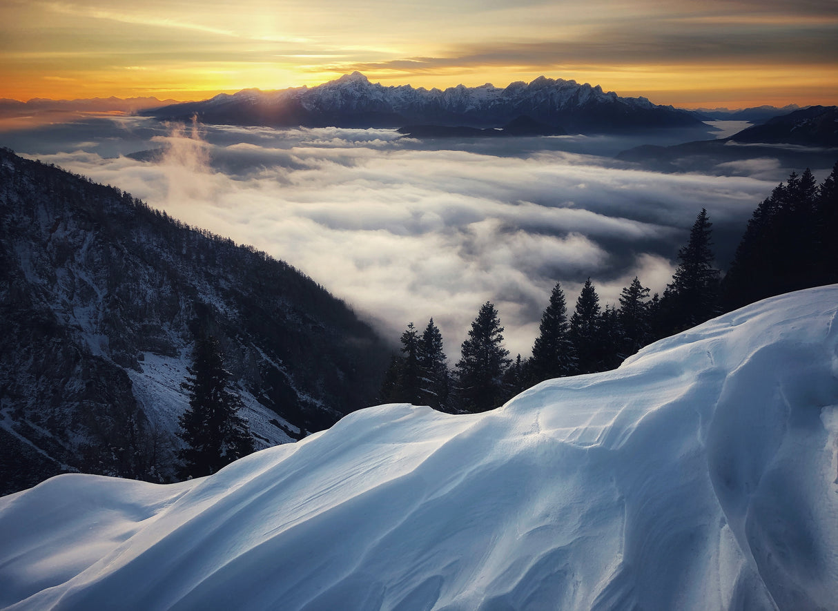 Sunset in the mountains Poster och Canvastavla