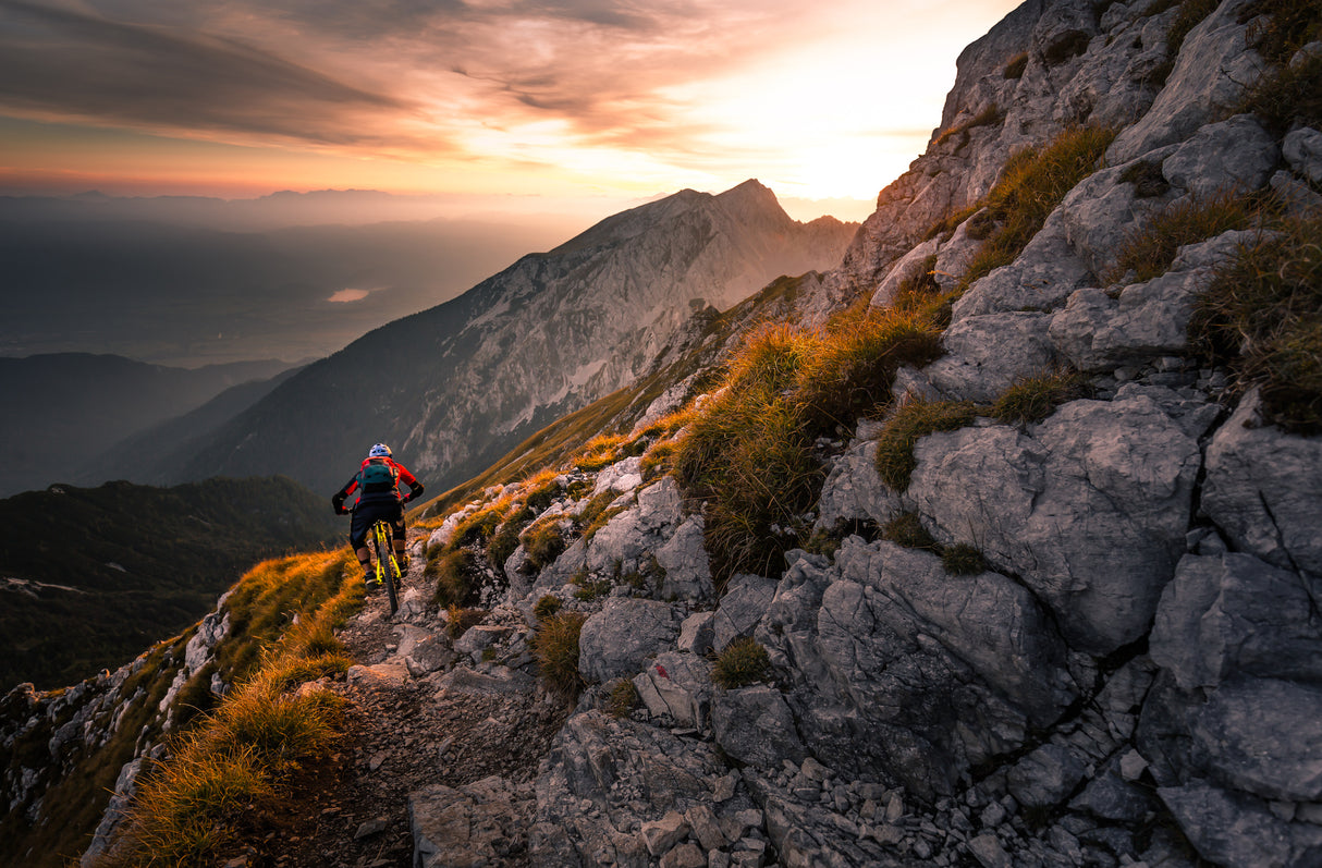 Sunset high alpine ride Poster och Canvastavla