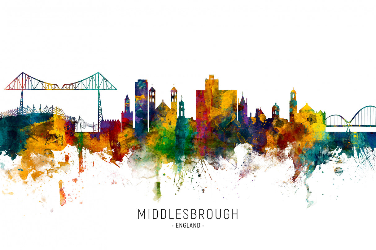Middlesbrough Skyline Poster och Canvastavla