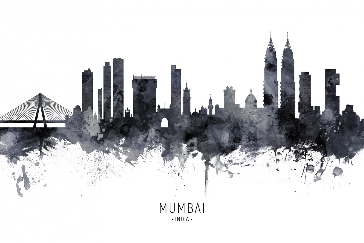 Mumbai Skyline India Bombay Poster och Canvastavla