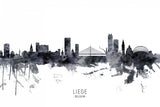 Liege Belgium Skyline Poster och Canvastavla