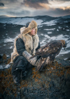 Land of Eagle Hunters and an Young Hunter Poster och Canvastavla