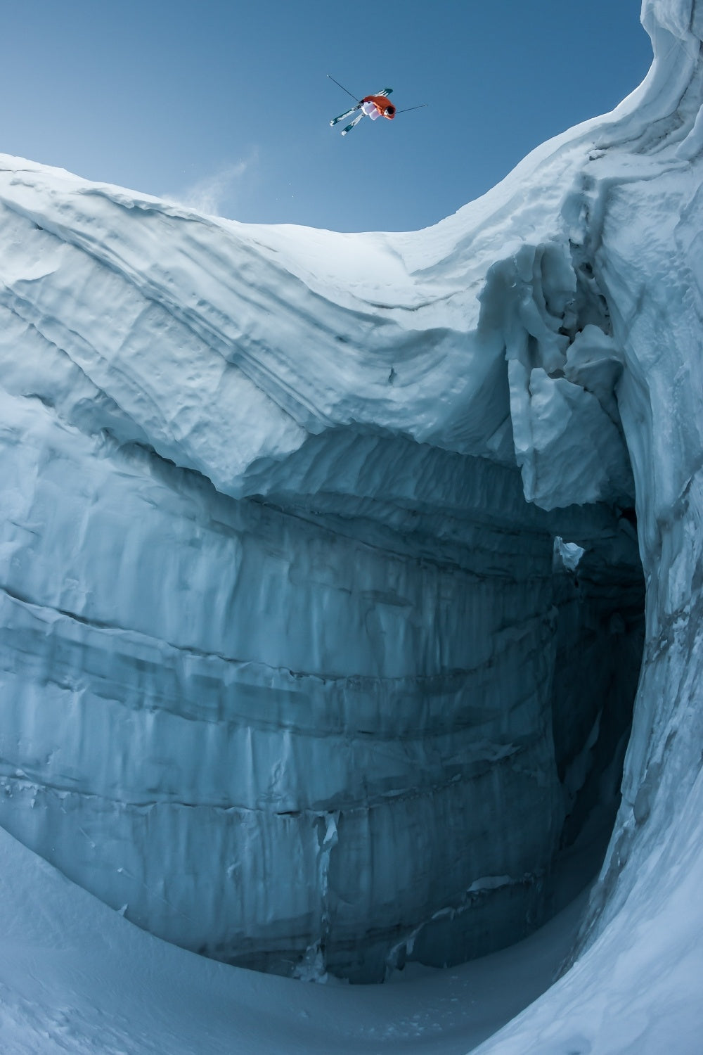 Frontflip above the crevasse with Guerlain Chicherit Poster och Canvastavla