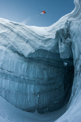 Frontflip above the crevasse with Guerlain Chicherit Poster och Canvastavla