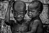 Siblings in a slum in Juba - South Sudan Poster och Canvastavla