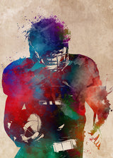 American Football Player Sport Art 3 Poster och Canvastavla