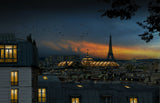 roofs of Paris at blue hour Poster och Canvastavla