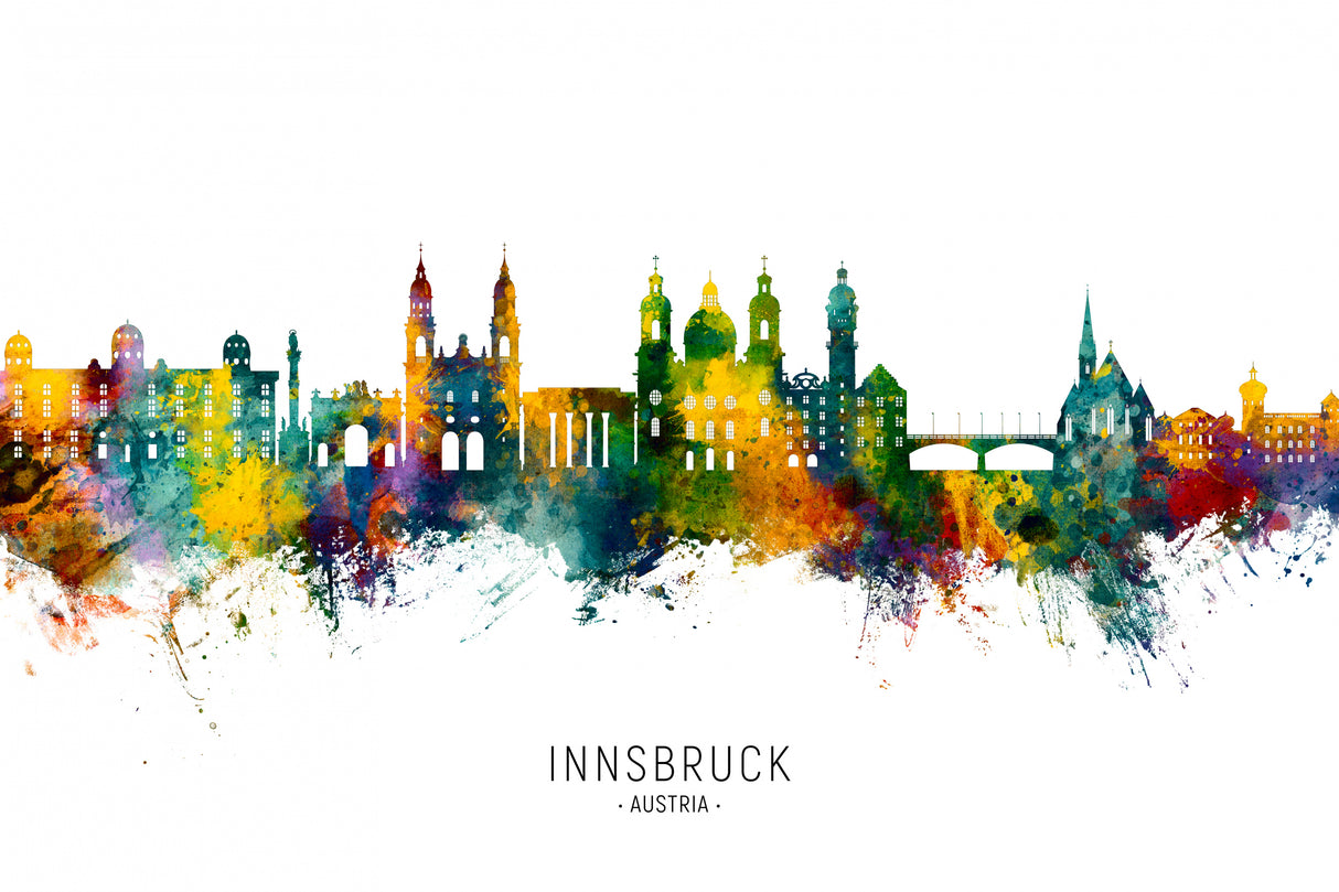 Innsbruck Austria Skyline Poster och Canvastavla