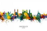 Innsbruck Austria Skyline Poster och Canvastavla