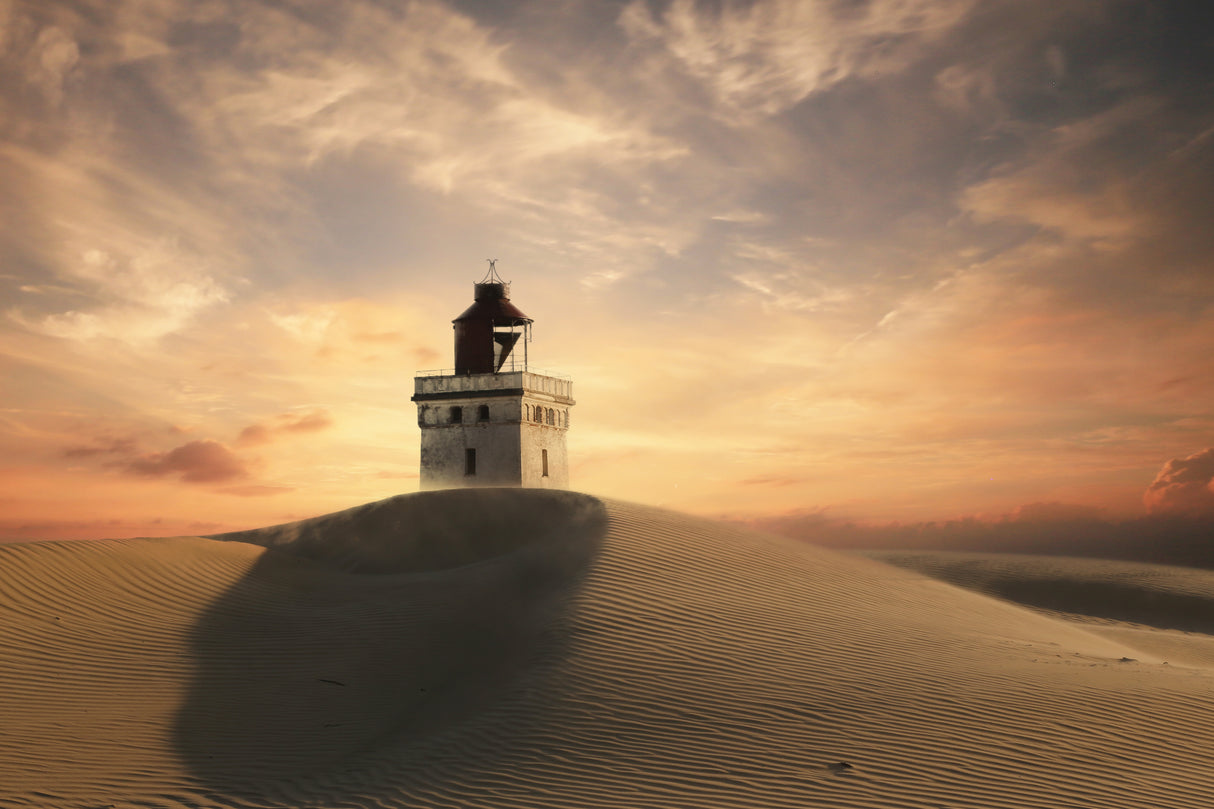 Light house in the dunes. Poster och Canvastavla