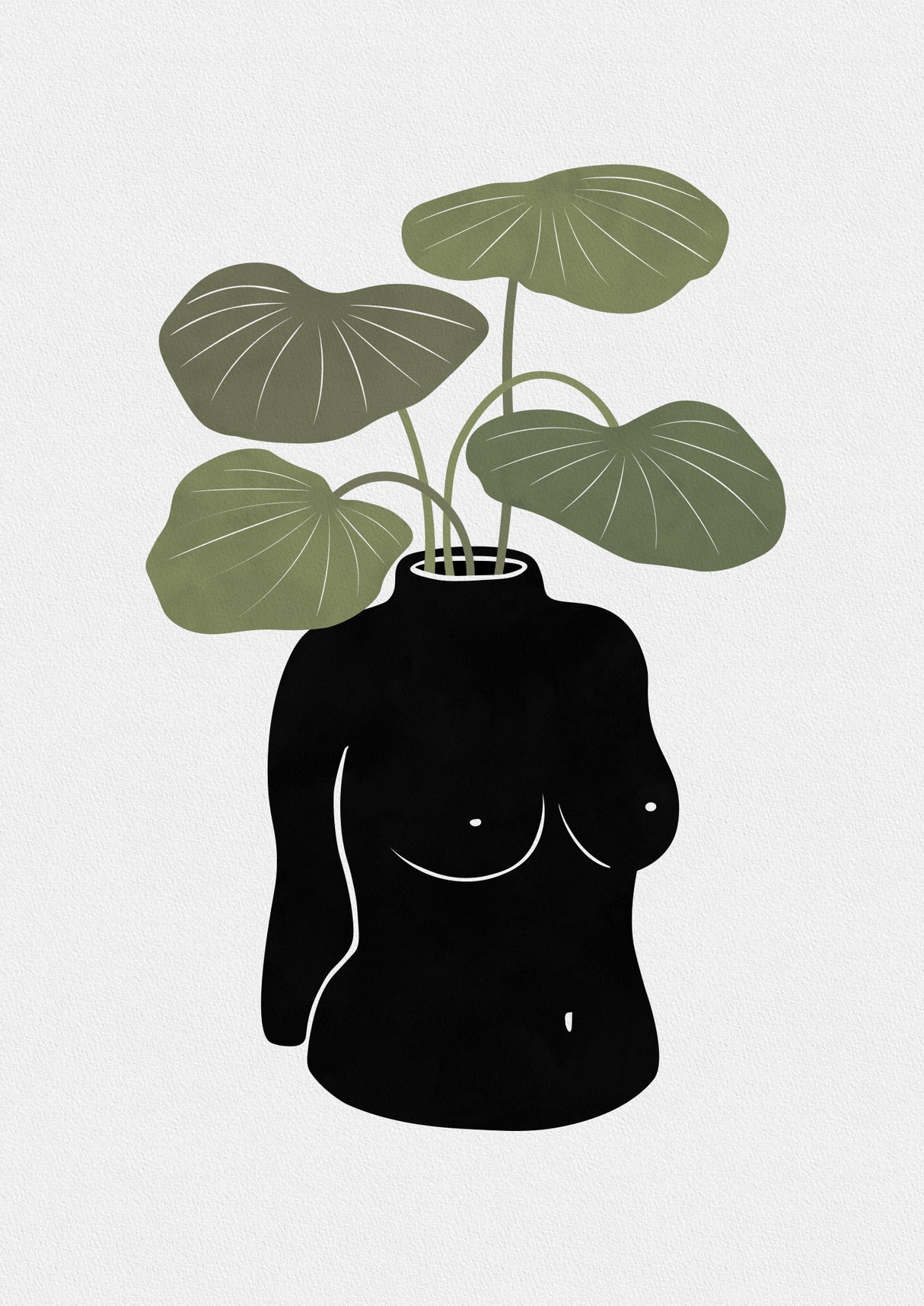 Boob Tanical Vase Poster och Canvastavla